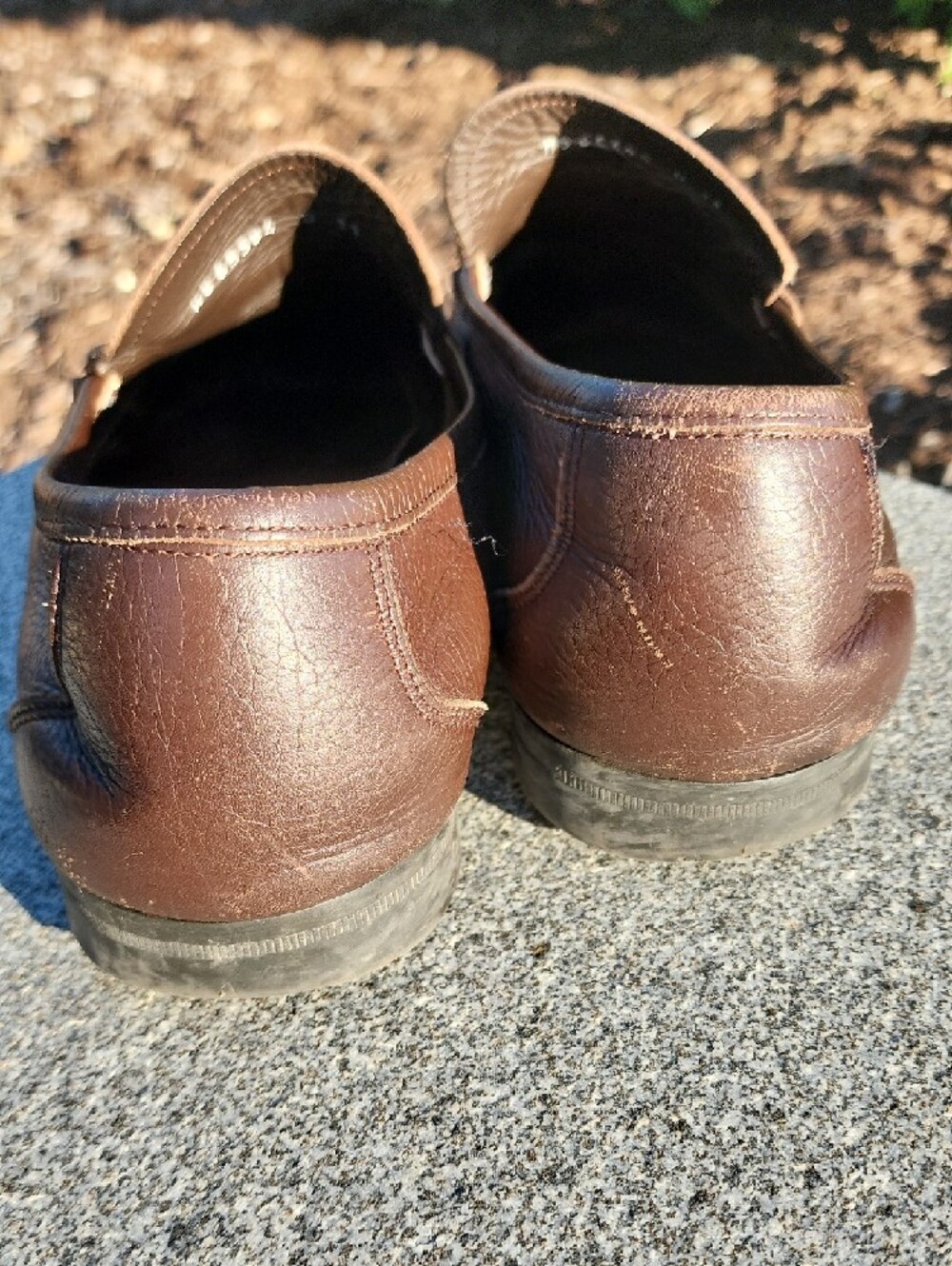 Salvatore Ferragamo Brown Leather Loafers Gancini Size 11 - Picture 3 of 16